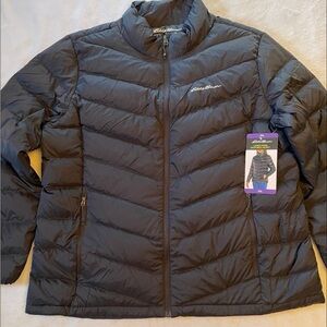 NWT Eddie Bauer Microlight Down Packable Jacket women’s size XXL Black